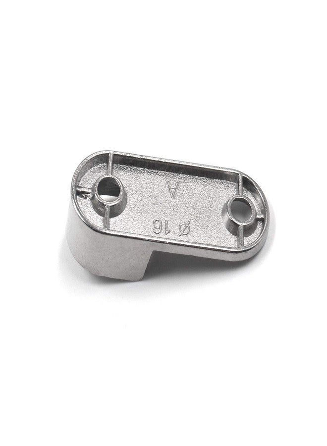 Karcy Oval Closet Rod 1.9"x0.8" Rod Support Bracket Closet Fit for 16mm/0.6" Zinc Alloy Nickel Plated Silver with Mounting Screws Pack of 10 - Image 3